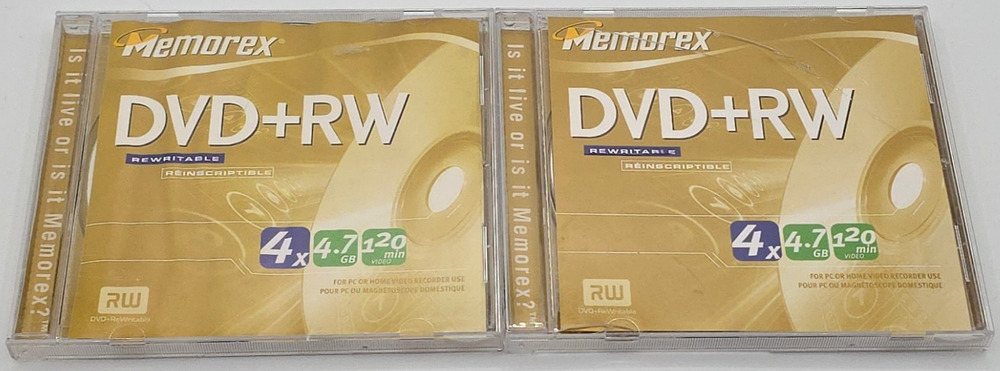 Memorex DVD+RW 2 Pack 4.7GB 4X Rewritable Jewel Cases